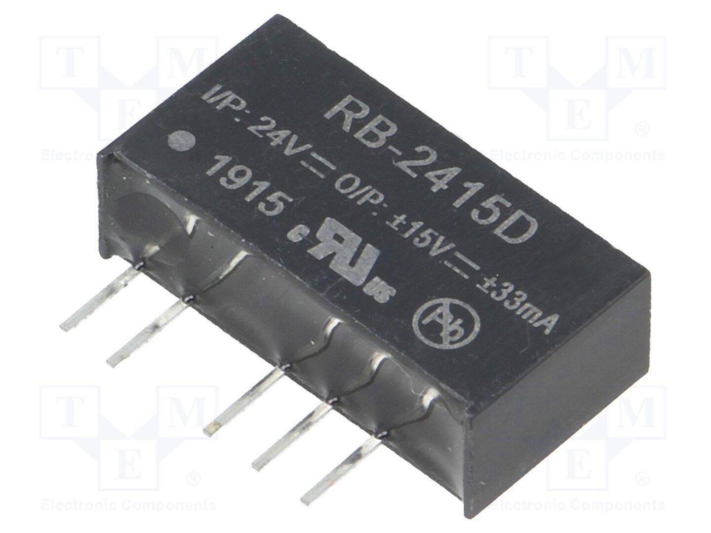 RECOM RB-2415D Omvormer: DC/DC; 1W; Uin: 21,6÷26,4VDC; Uuit: 15VDC; Uuit2: -15VDC - 1 stuk-0