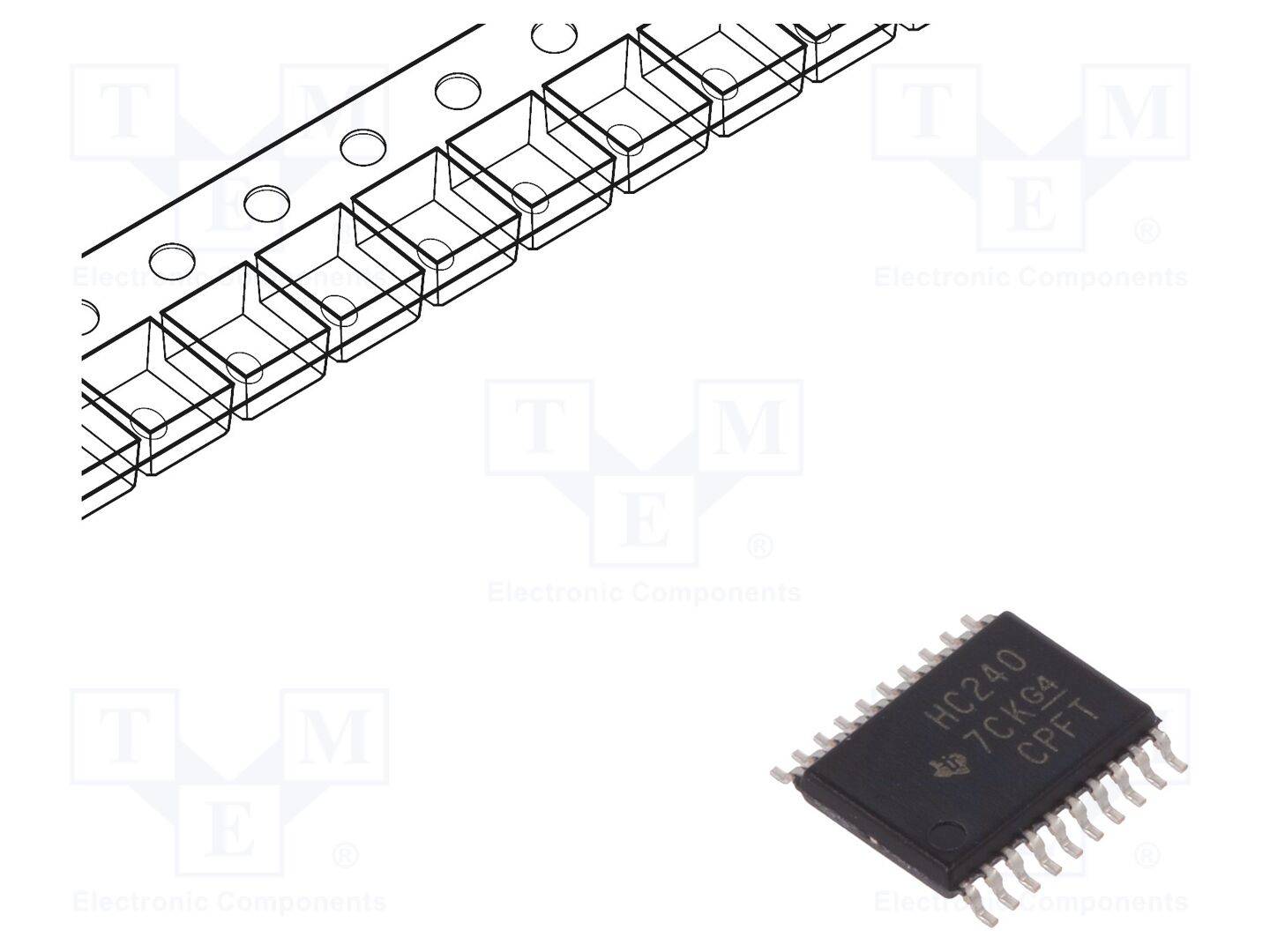 TEXAS INSTRUMENTS SN74HC240PWT IC: digitaal; buffer,inverterend,lijncontroller; Ch: 8; CMOS; SMD - 3 stuks-0