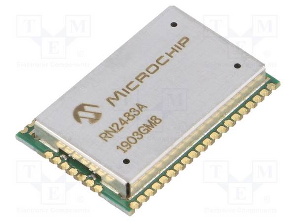 MICROCHIP TECHNOLOGY RN2483A-I/RM105 Module: transceiver; ADC,GPIO,UART; -148dBm; 2,1÷3,6VDC; 14dBm - 1 stuk