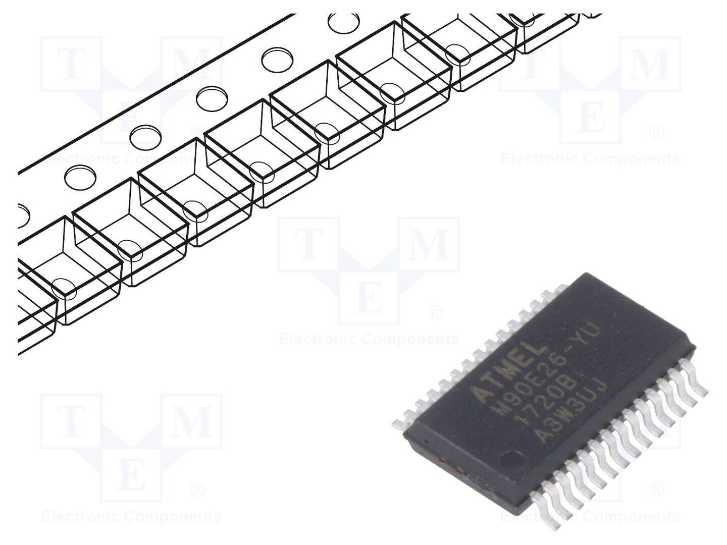 MICROCHIP TECHNOLOGY ATM90E26-YU-R IC: vermogensdetector; SPI,UART; SSOP28; rol,band; 2,8÷3,6V - 1 stuk-0
