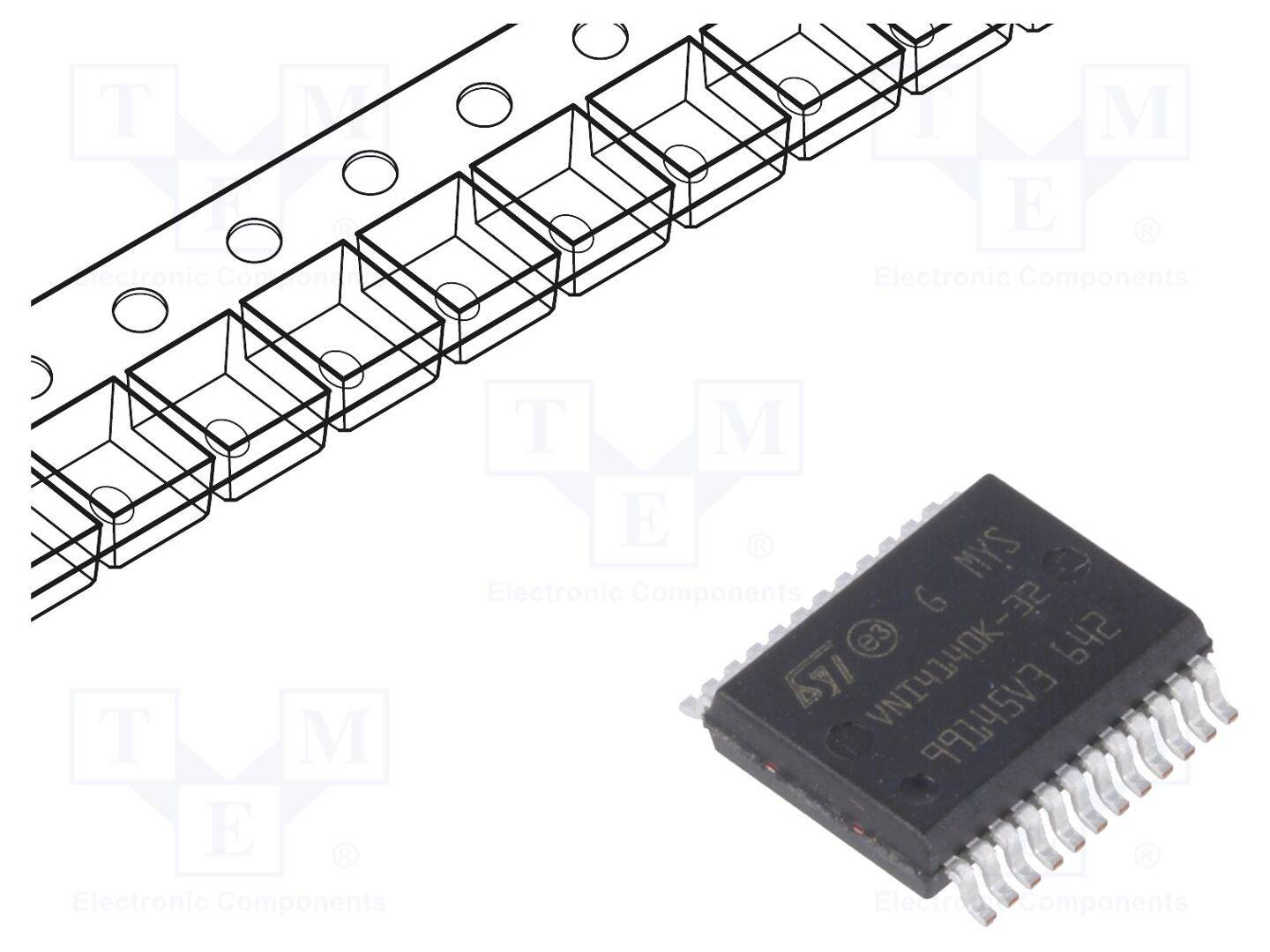 STMicroelectronics VNI4140K-32 IC: power switch; high-side; 1A; Ch: 4; SMD; PowerSSO24; buis - 1 stuk-0