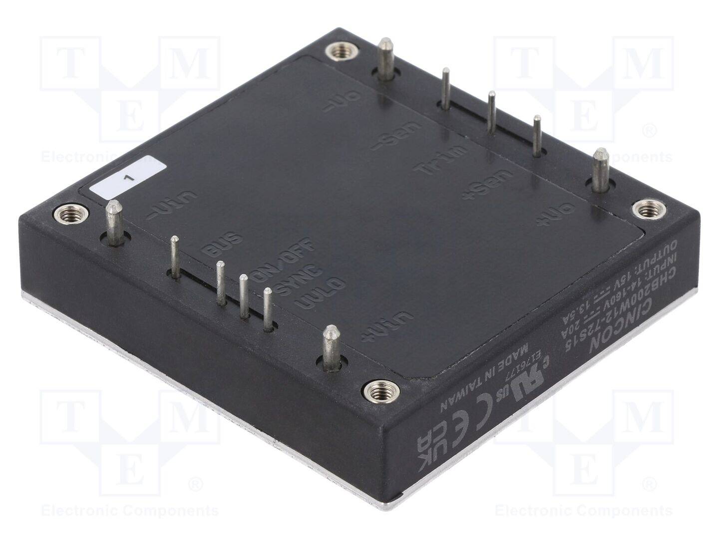 CINCON CHB200W12-72S15 Omvormer: DC/DC; 200W; Uin: 14÷160VDC; Uuit: 15VDC; Iuit: 13,5A; THT - 1 stuk-0