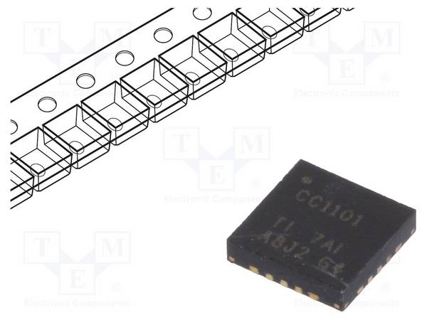 TEXAS INSTRUMENTS CC1101RGPT IC: transceiver RF; 600kbps; 1,8÷3,6VDC; SPI; SMD; QFN20 - 1 stuk