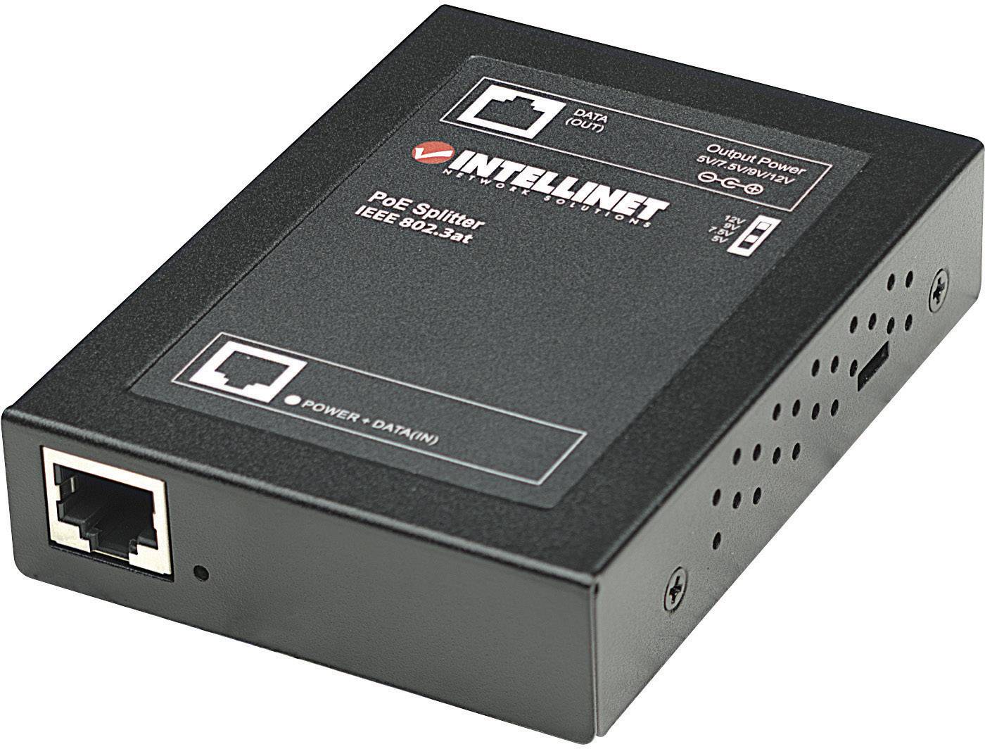 Intellinet Power over Ethernet (PoE+) splitter, IEEE802.3at, 5, 7,5, 9 of 12 V DC uitgangsspanning-0