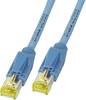DRAKA K8560BL.0,50 RJ45 Netwerkkabel, patchkabel CAT 6A S/FTP 0.50 m Blauw Vlambestendig, Snagless 1 stuk(s)