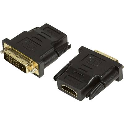 LogiLink AH0001 HDMI / DVI Adapter [1x HDMI-bus - 1x DVI-stekker 24+1-polig] Zwart  