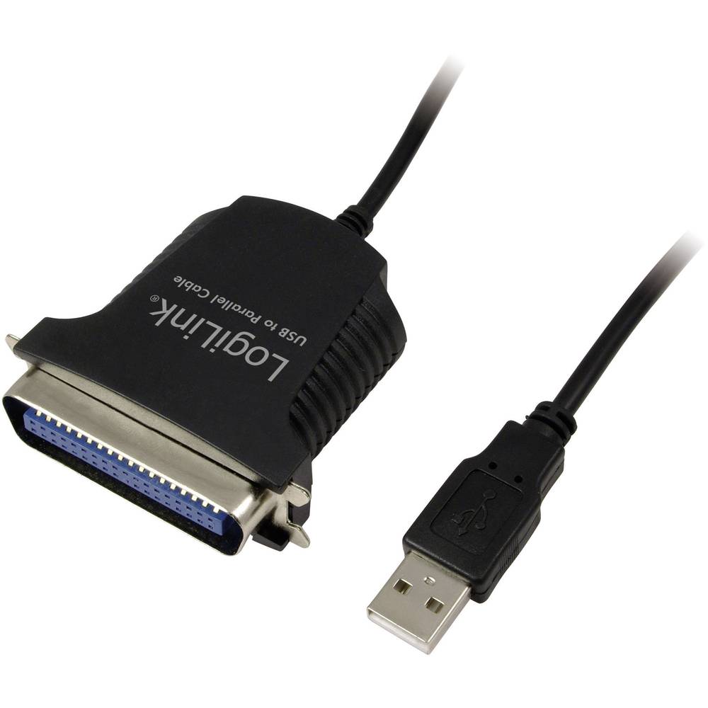 LogiLink USB 1.1, Parallel Aansluitkabel [1x Centronics bus 1x USB 1.1 stekker A] 1.80 m Zwart