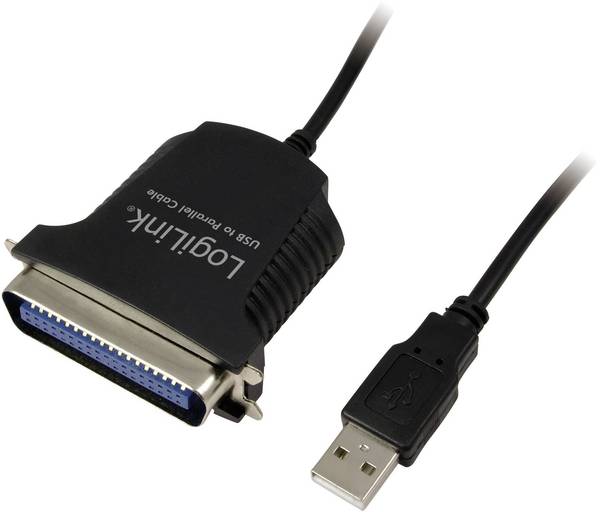 LogiLink Aansluitkabel USB 1.1, Parallel [1x Centronics-bus - 1x USB 1.1 stekker A] 1.70 m Zwart