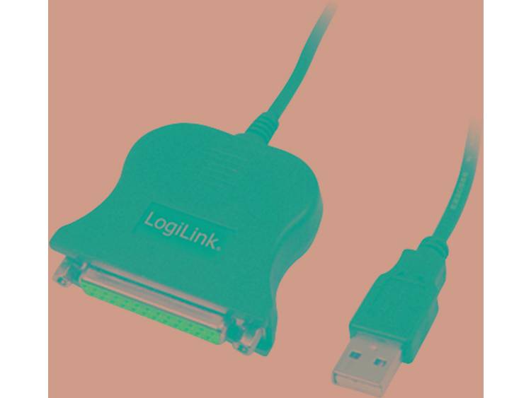 LogiLink USB 1.1 Aansluitkabel [1x USB 1.1 stekker A 1x D-sub bus 25-polig] 1.80 m Zwart