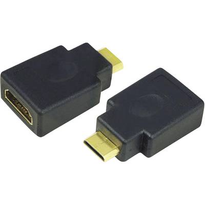LogiLink AH0009 HDMI Adapter [1x HDMI-stekker C mini - 1x HDMI-bus] Zwart Vergulde steekcontacten 
