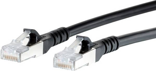 Metz Connect 1308451000-E RJ45 Netwerkkabel, patchkabel CAT 6A S/FTP 1.00 m Zwart Snagless 1 stuk(s)