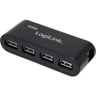 LogiLink UA0085 USB 2.0-hub 4 poorten  Zwart
