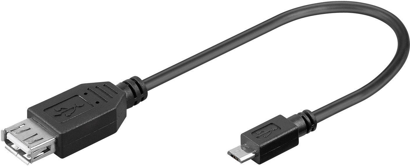 Goobay 95193 USB-kabel USB 2.0 USB-micro-B stekker 0.20 m Zwart-0