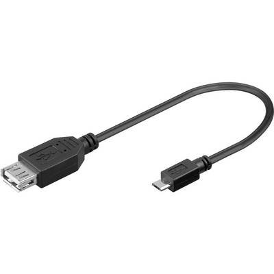 Goobay 95193 USB-kabel USB 2.0 USB-micro-B stekker 0.20 m Zwart-0