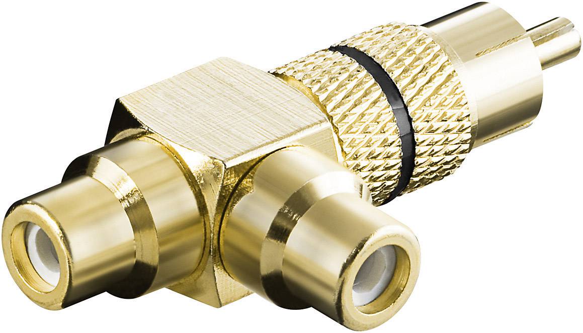 Goobay 11387 11387 Cinch Audio Y-adapter [1x Cinch-stekker - 2x Cinch-koppeling] Goud, Zwart-0