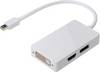 Digitus AK-340509-002-W DisplayPort / HDMI / DVI Adapter [1x Mini-DisplayPort stekker - 1x DisplayPort bus, HDMI-bus, DVI-bus 24+1-polig] Wit 20.00 cm