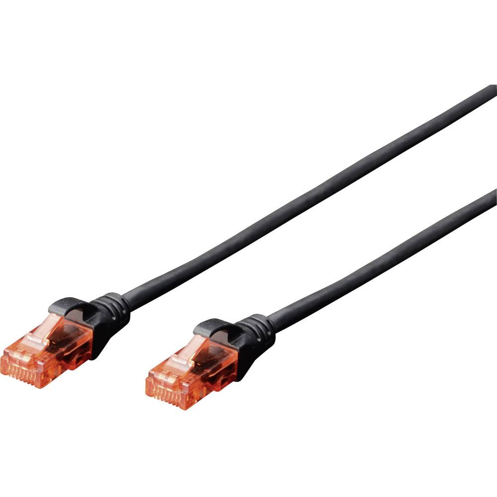 Digitus Patch Cable, UTP, CAT6, PVC, 1M, black netwerkkabel Zwart