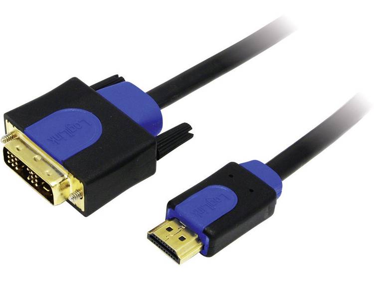 LogiLink DVI-HDMI Aansluitkabel [1x DVI-stekker 18+1-polig <=> 1x HDMI-stekker] 1 m Zwart