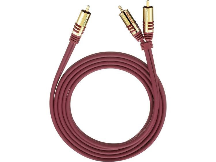 Cinch Audio Y-kabel [2x Cinch-stekker 1x Cinch-stekker] 2 m Rood Vergulde steekcontacten Oehlbach
