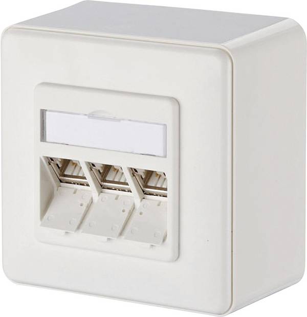 Metz Connect 130B12D30002-E Netwerkdoos Opbouw (op muur) CAT 6A 3 poorten Zuiver wit