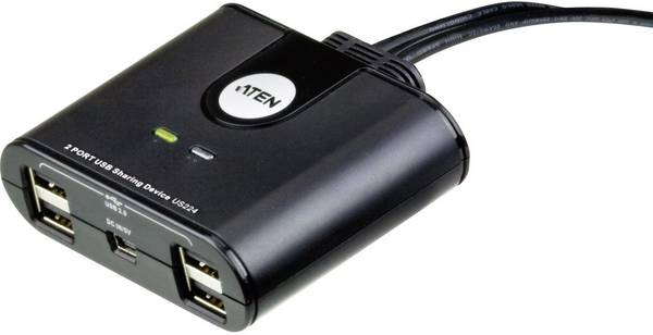 ATEN US224-AT 2 poorten USB 2.0-schakelaar Zwart