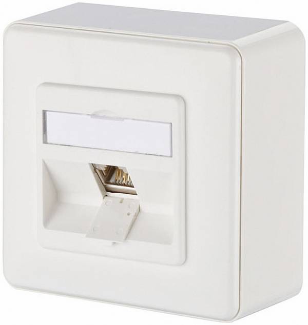 Metz Connect 1309110002-E Netwerkdoos Opbouw (op muur) CAT 6 1 poort Zuiver wit