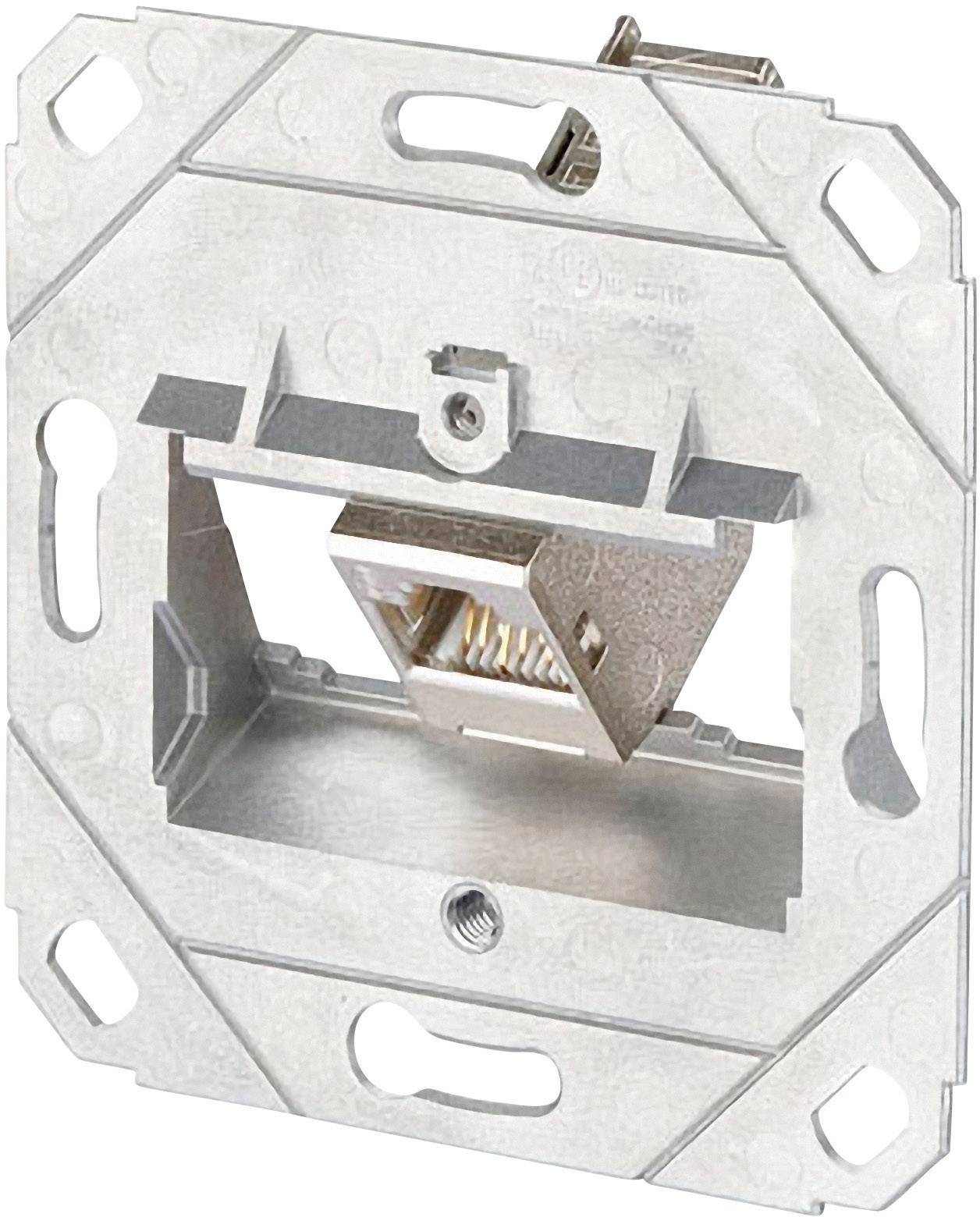 Metalen frame met geïntegreerde netwerk-aansluitdoos, geschikt voor dataverbindingen in gebouwen.