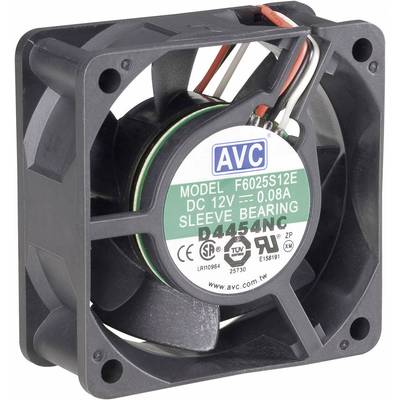 AVC F6025 PC-ventilator Zwart (b x h x d) 60 x 60 x 25 mm 