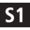 Zwart vierkant met witte letter 'S1' in het midden.