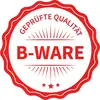 'Gecontroleerde kwaliteit B-Artikel' in een rood zegel met sterren en lijnen, symboliseert gecontroleerde tweedehands goederen.