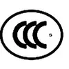 Logo van CCC-certificering in een ovale lijst, bestaande uit drie zwarte 'C'-letters.
