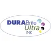 'Logo van DuraBrite Ultra Ink. Blauwe, groene, roze, zwarte en gele cirkels symboliseren inktkleuren en afdrukkwaliteit.'