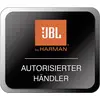 'Rechthoekig bord met het logo van JBL by Harman. Daaronder staat 'Geautoriseerde dealer'.'