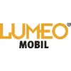De afbeelding toont het logo van 'LUMEO MOBIL' in oranje en zwarte letters.