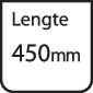 'Rechthoek met de tekst "Lengte 450 mm".'