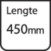 'Rechthoek met de tekst "Lengte 450 mm".'