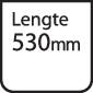 'Bord toont tekst: lengte 530 mm'.
