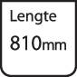 'Bord met opschrift: Lengte 810 mm.'
