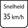 'Bord met snelheid 35 km/u.'