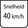 Verkeersbord met de aanduiding 'Speed 40 km/u', wijst op een maximumsnelheid van 40 kilometer per uur.