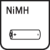 NiMH-batterijsymbool toont een oplaadbare nikkel-metaalhydride-batterij, voorgesteld door een plus- en minteken.