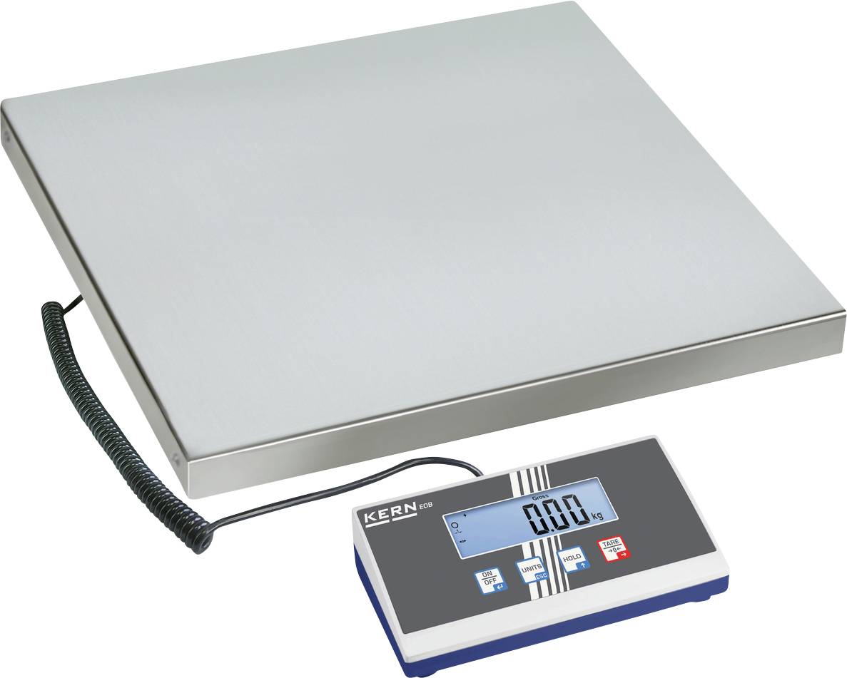 Ваги платформні Kern EOB 150K50L EOB 150K50L Діапазон вимірювання макс. 150 кг Ціна поділки 50 г через мережевий адаптер сріблясто