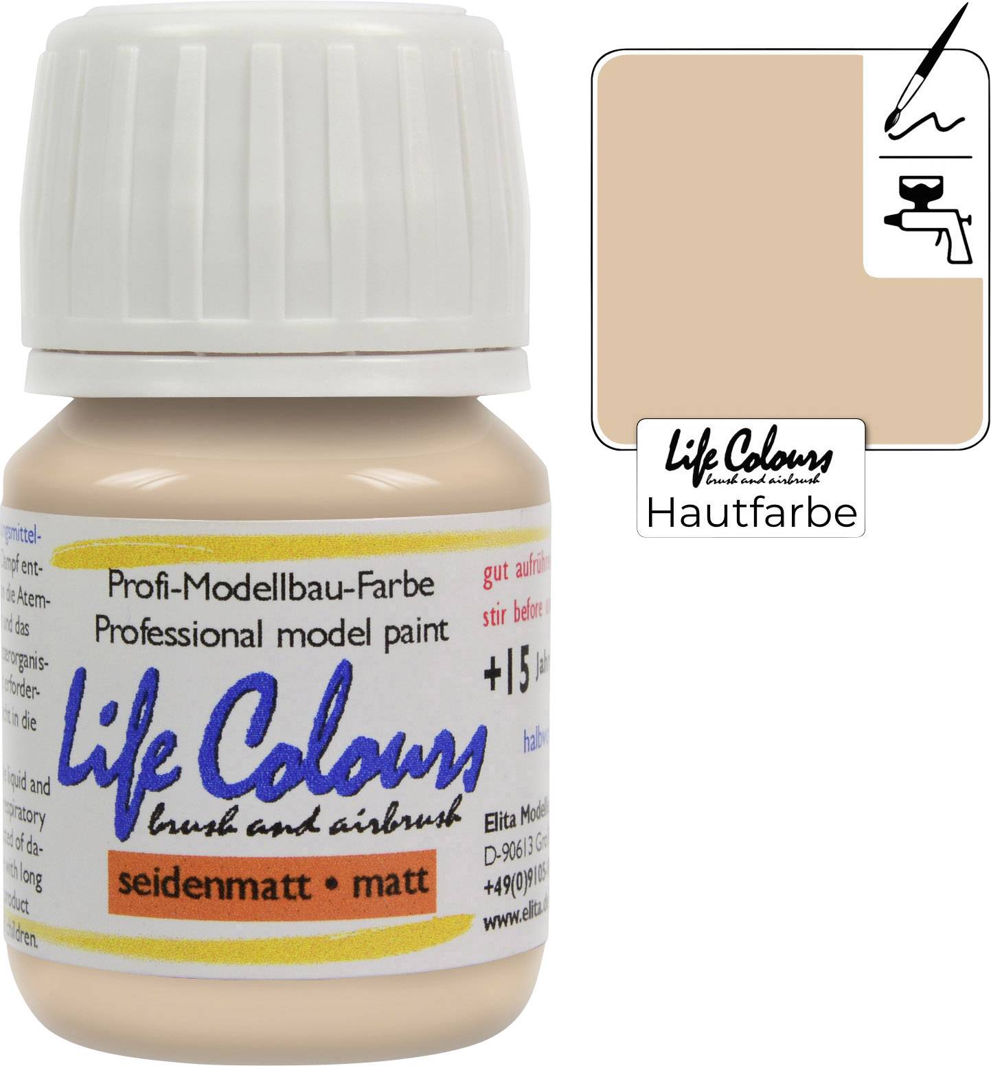 Elita LC000020-SM-015 Lakier do modeli kolejowych cielisty jedwab-mat 15 ml