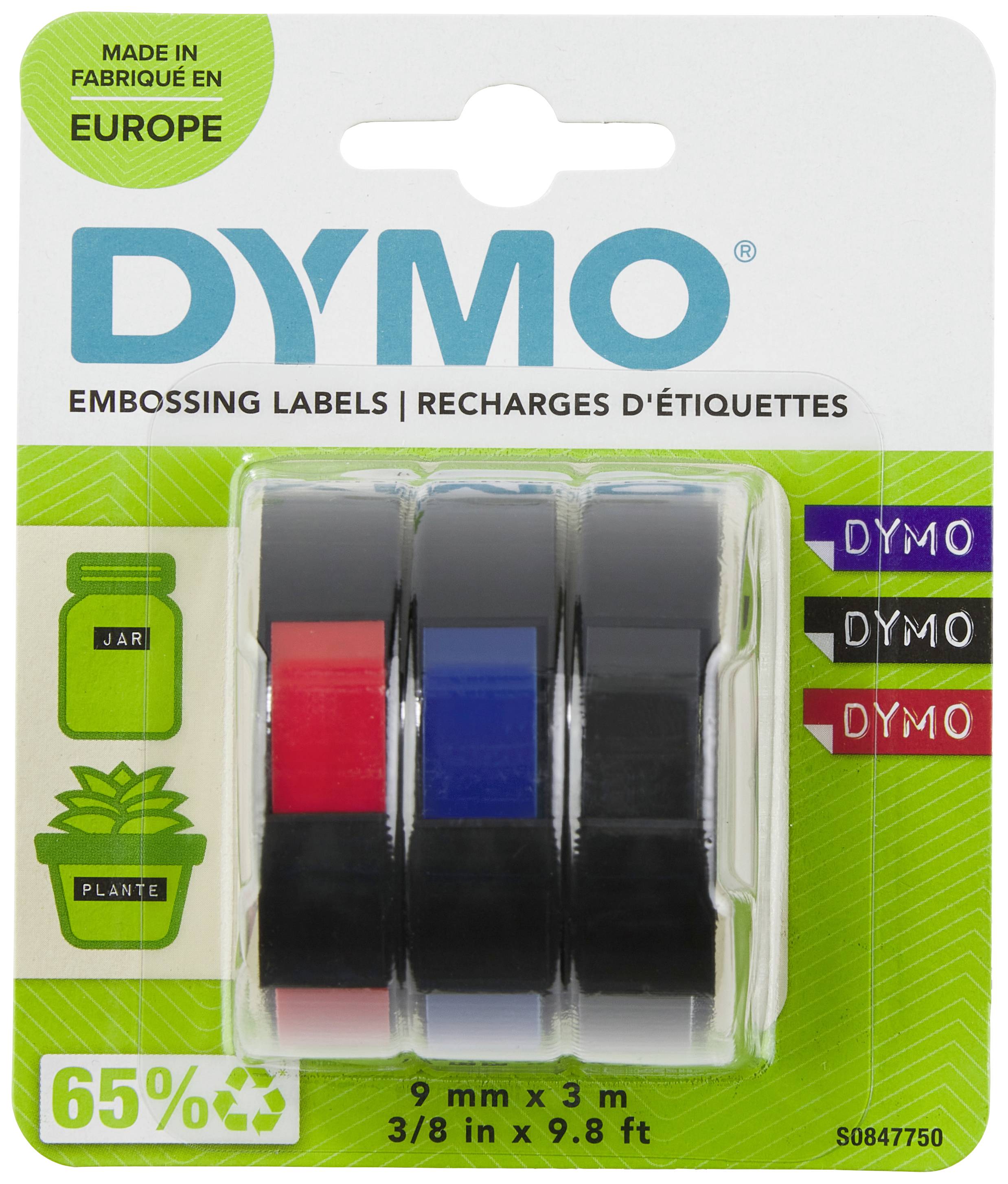 Стрічка для маркування DYMO S0847750, 9 мм x 3 м, колір стрічки: синьо-червоний, темно-синій / колір друку: білий