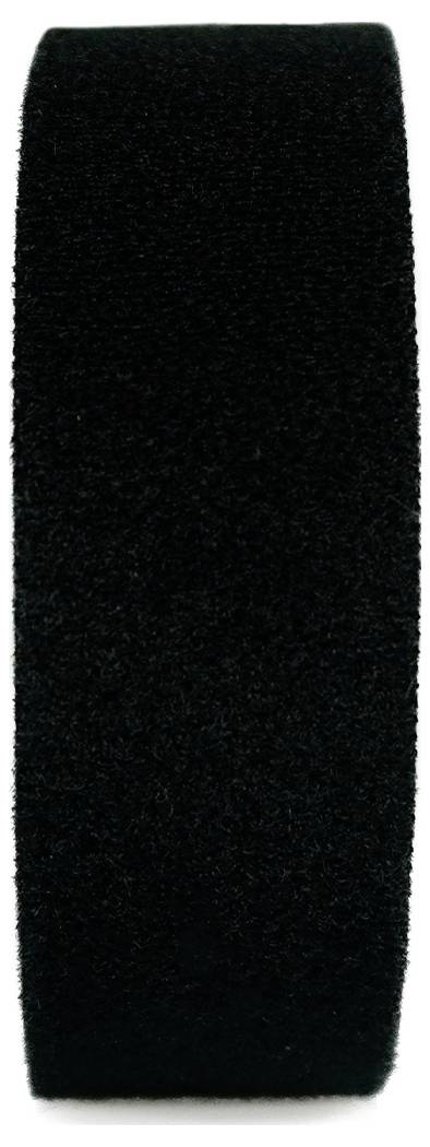 Czarna rolka taśmy rzepowej.