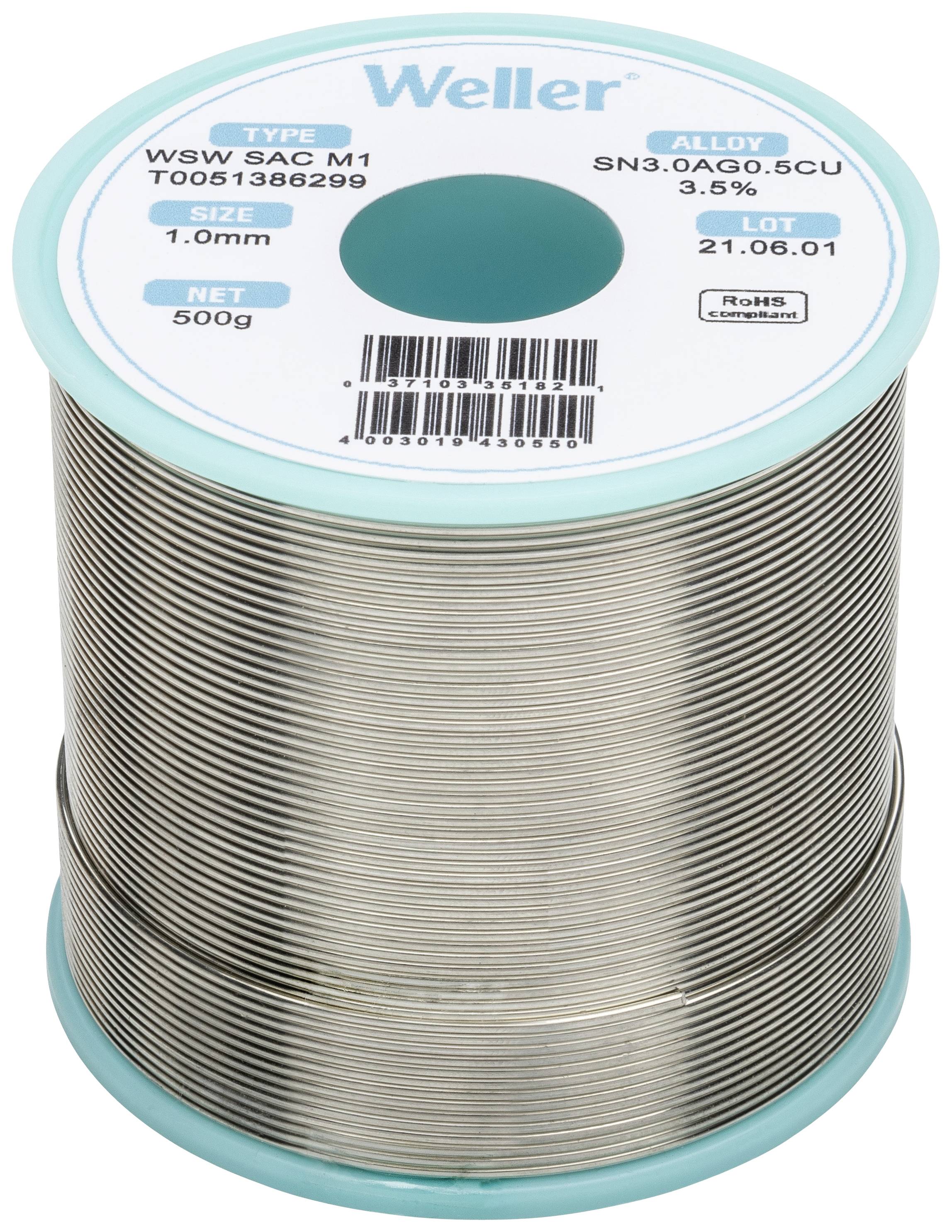 Котушка для безсвинцевого припою Weller WSW SAC M1 Sn3.0Ag0.5Cu 500 г 1 мм