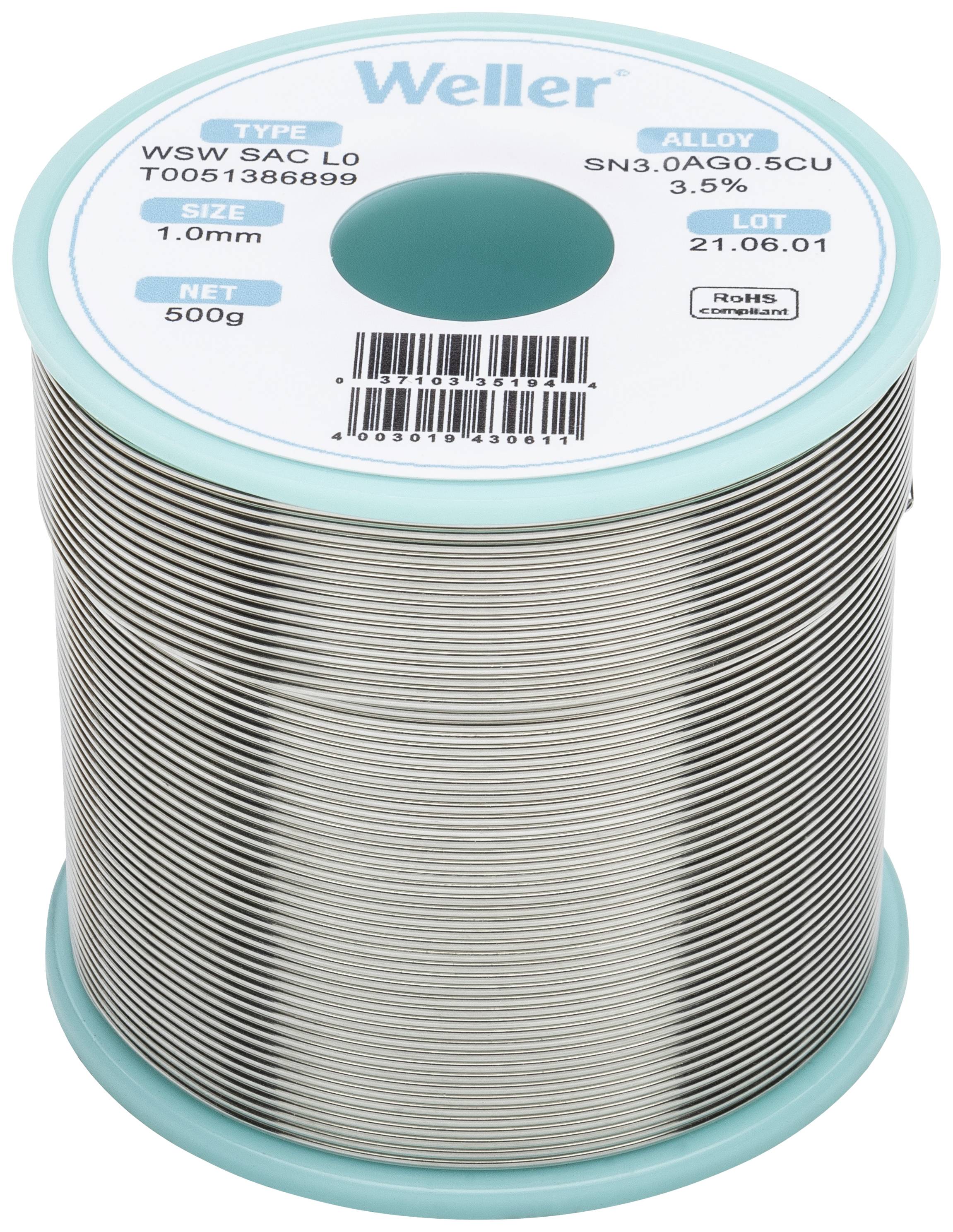 Безсвинцевий паяльник Weller WSW SAC L0 котушка Sn3.0Ag0.5Cu 500 г 1 мм