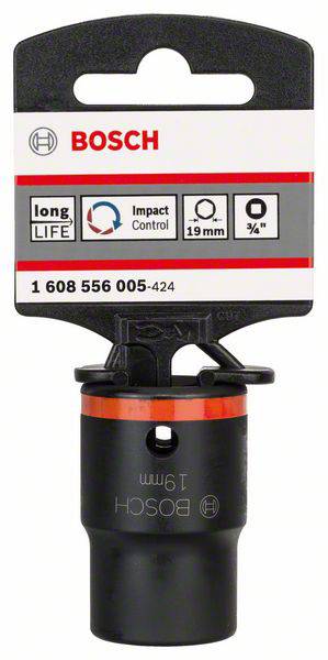 Adapter Boscha do nasadek, 19 mm, 3/8 cala, z technologią 'Impact Control' i 'long LIFE'. Numer modelu: 1 608 556 005-424.