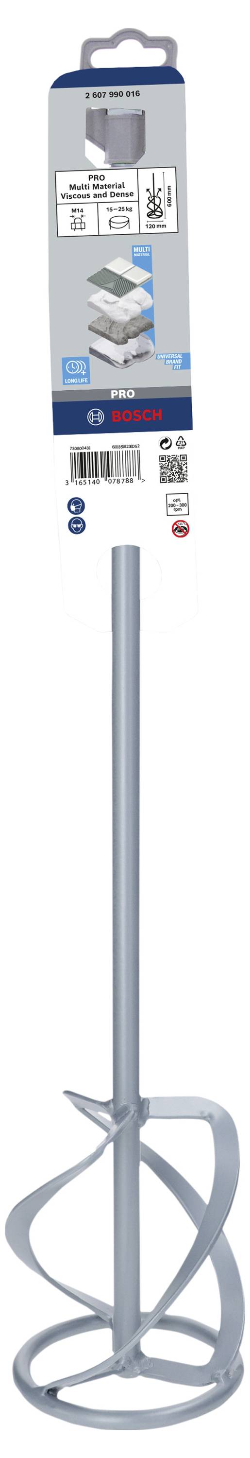 Лопатка для змішування для ручних міксерів, 120 мм, 600 мм, 15-25 кг, M14, вгору Електроінструменти Bosch Аксесуари Bosch 26079900