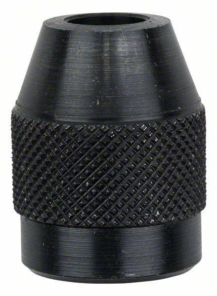 Czarny, żebrowany element metalowy o kształcie cylindrycznym. Wygląda na łącznik lub adapter, prawdopodobnie przeznaczony do zastosowań technicznych.